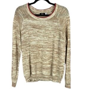 Urban Outfitters BDG Cotton Neutral Knit Sweater Medium Heathered Cream Tan